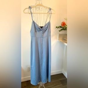 Midi slip blue dress